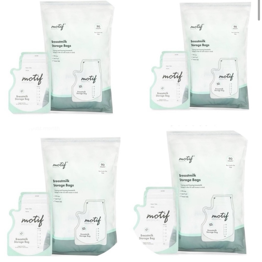 New Motif Luna Breastmilk Storage Bags Pumping 4x100 6oz